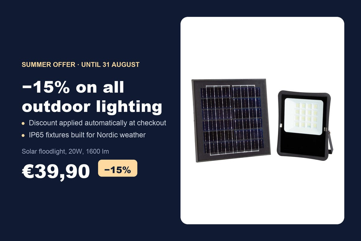 Summer offer: 15% off all outdoor lighting until 31 August