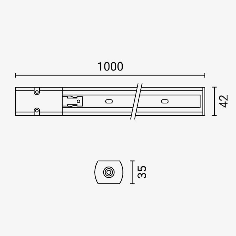 LED Track System, 3 Phases/4 Wires, 1m, Black — image 2
