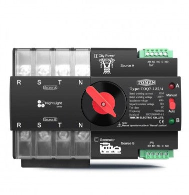 Three Phase АВР TOMZN (ATS) TOQ7-125 4P/125A Black Type2 Generator — image 1