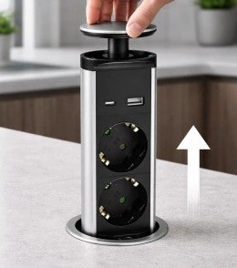 3-Sockets with Type A+C (TOTAL 5V/3.4A), with 1.5m Cable, Black — image 2