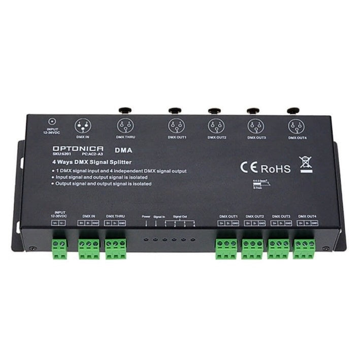 DMX Signal Amplifier, Splitter, 4 Ways — image 2