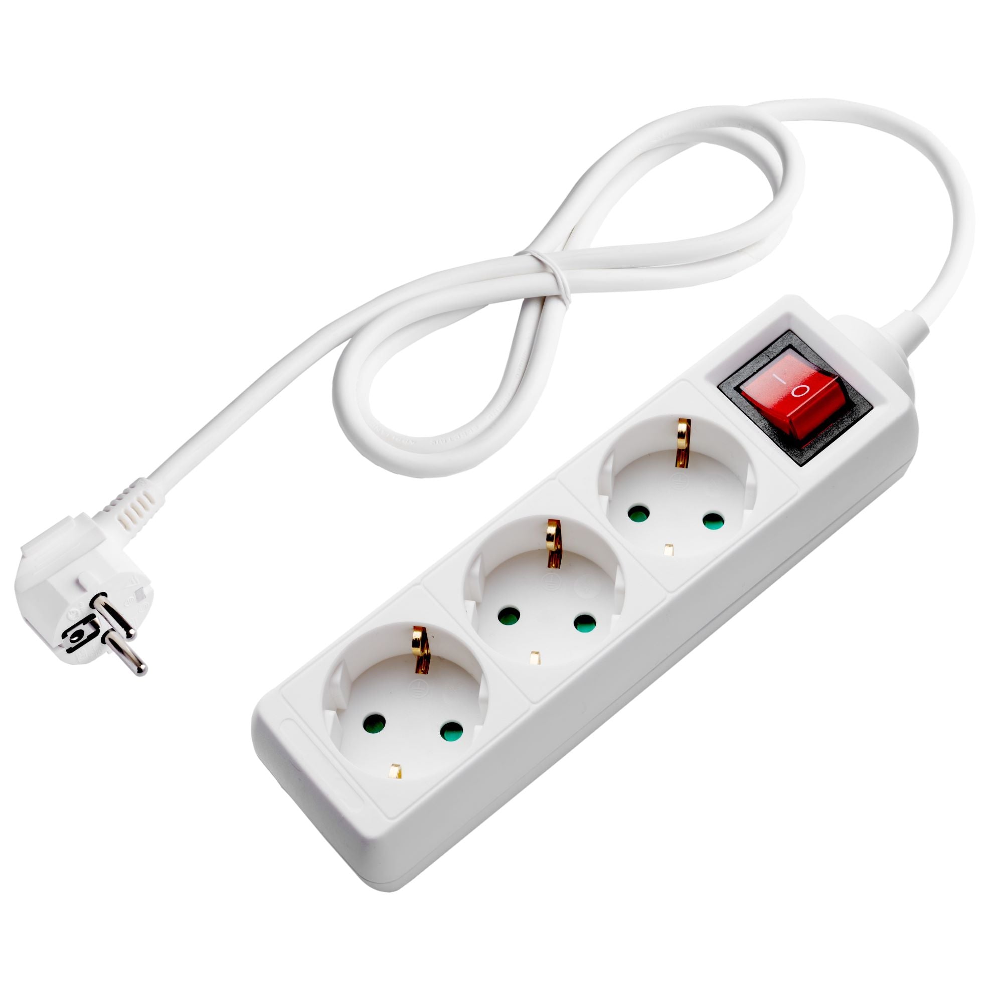 Power Strip, 3 Sockets, On/Off button, 1.5m — image 1
