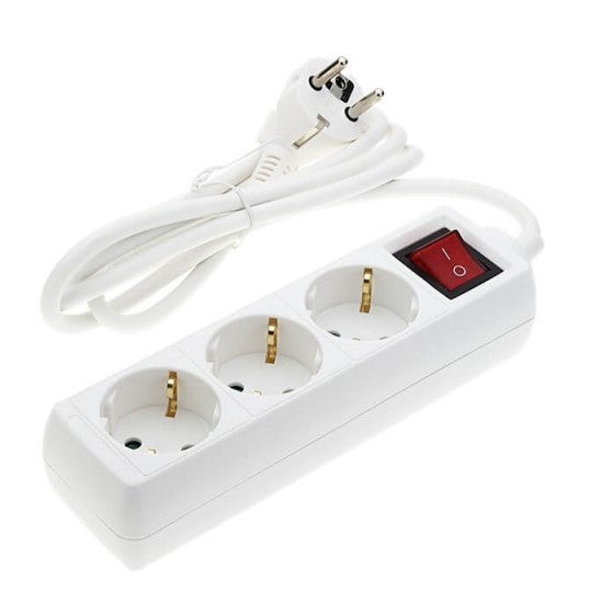 Power Strip, 3 Sockets, On/Off button, 1.5m — image 2