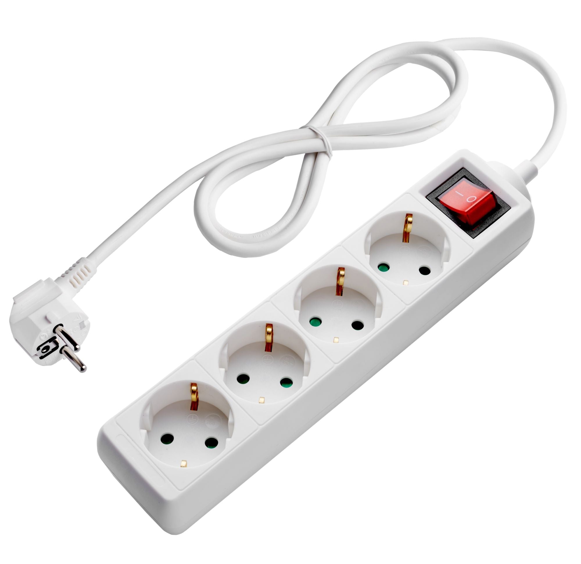Power Strip, 4 Sockets, On/Off button, 1.5m — image 1