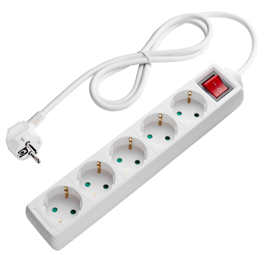 Power Strip, 5 Sockets, On/Off button, 1.5m — image 1