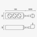 Power Strip, 3 Sockets, 3m — image 2