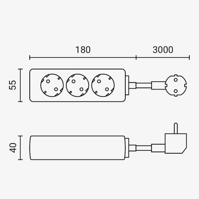Power Strip, 3 Sockets, 3m — image 2