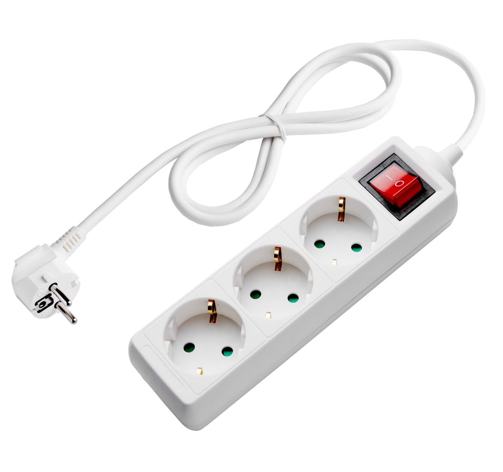 Power Strip, 3 Sockets, On/Off button, 3m — image 1