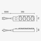 Power Strip, 4 Sockets, On/Off button, IP44, 5m — image 3