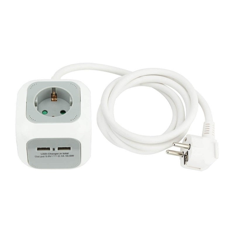 Power Extension Cord with USB 2xTYPE-A, 1.4m — image 2