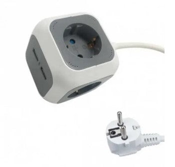 Power Extension Cord with USB 2xTYPE-A, 1.4m — image 1