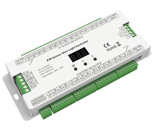 LED PIR Sensor Stair Light Controller, 5-24V, 5A/Ch, 32 Channels — image 1