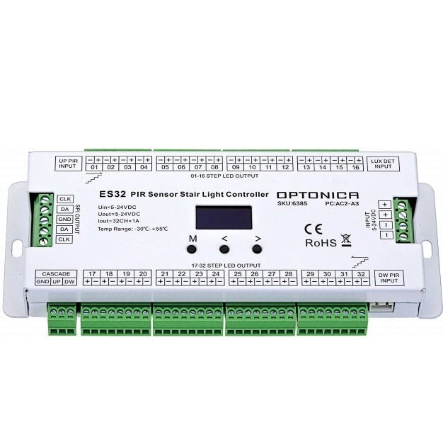 LED PIR Sensor Stair Light Controller, 5-24V, 5A/Ch, 32 Channels — image 2