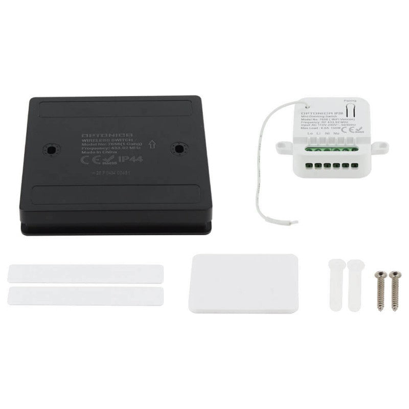LED 1-Gang Remote Control Switch with Controller, WiFi, Black — image 3
