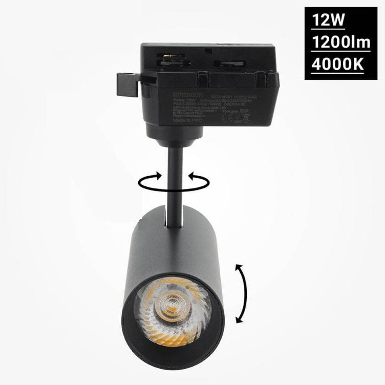 LED Track Light, Black Body, 12W, 1200Lm, Neutral Light — image 4