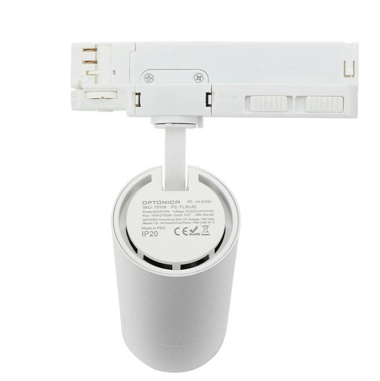 LED 4 Wire Track Light, White Body, 20W/25W/30W, 90Lm/W, CCT — image 3