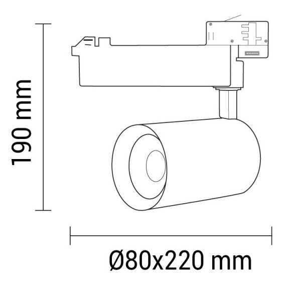 LED 4 Wire Track Light, Black Body, 25W, 2750Lm, Neutral Light — image 2