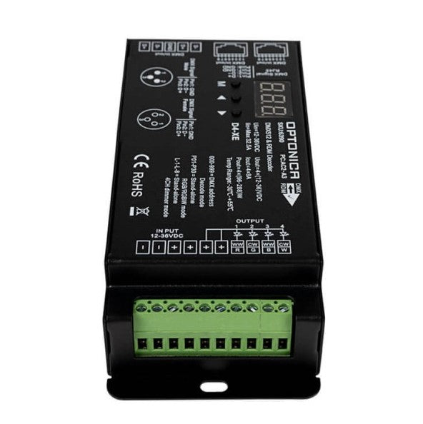 LED Constant Voltage, DMX Controller, 12-36V, 8A/Ch, 4 Channels — image 4