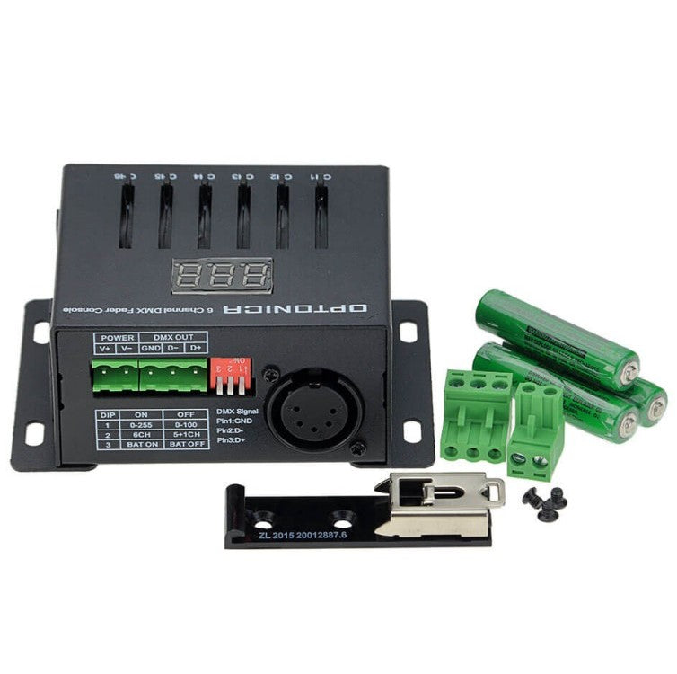 LED DMX Sliding Fader Console, 6 Channel — image 3