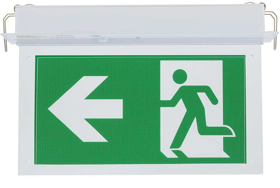 LED Recessed Fixed Emergency Exit Light, 2W, 3 Hours, with PVC Legend, White Light — image 1