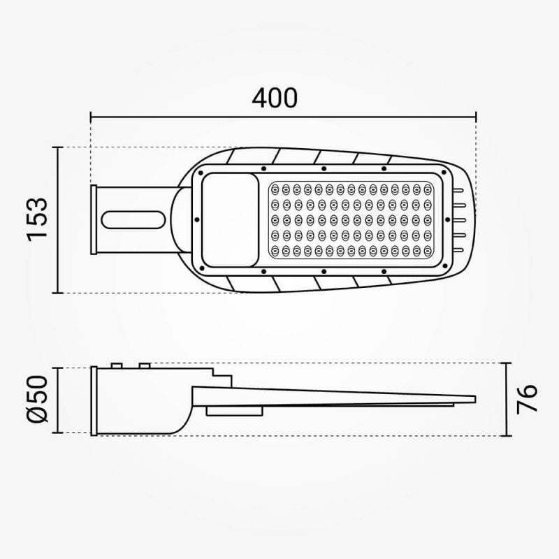 LED Street Light, Glass, 50W, White Light — image 5