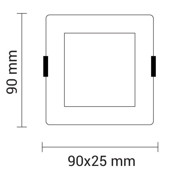 LED Built-In Module, Square, 3W, White Light — image 3