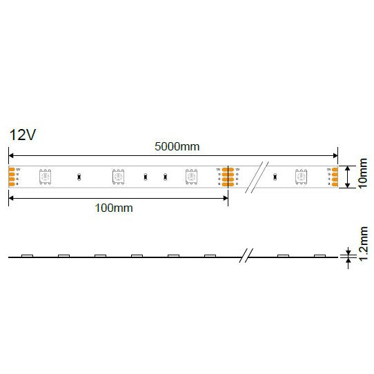 LED Strip 7.2W/m, 500Lm/m, 12V, Pro, RGB — image 4