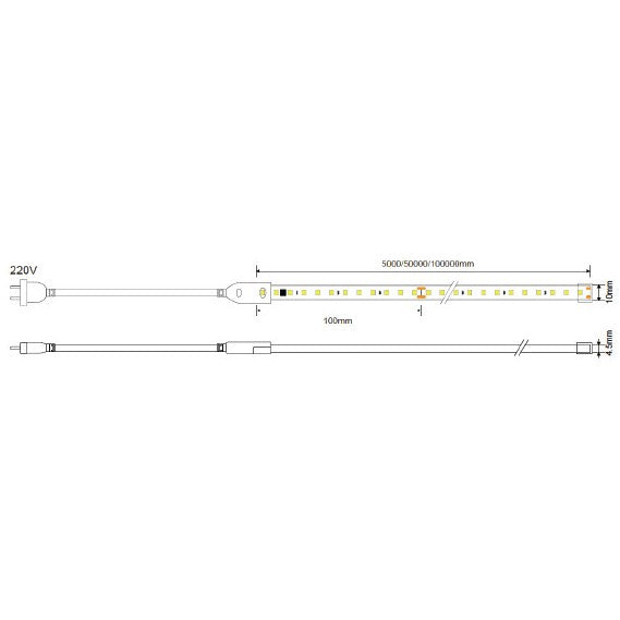 LED Strip 9W/m, 900Lm/m, 220V, Warm Light — image 6
