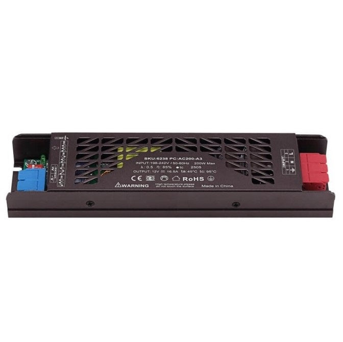 LED Strip Power Supply, 200W, 12V, 16.5A, Noiseless — image 2