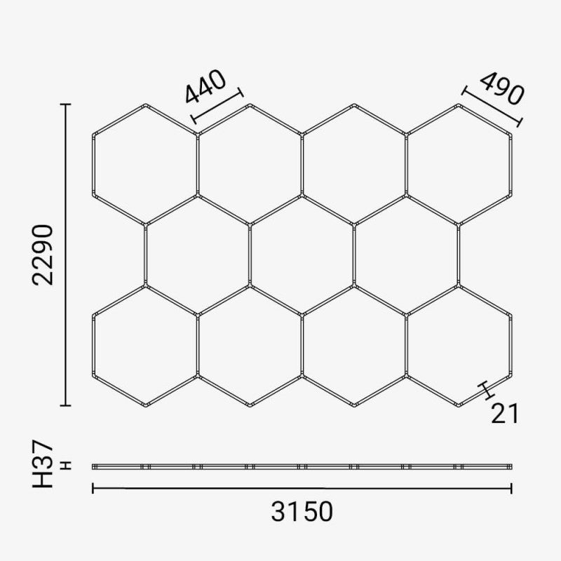 LED Hexagon Lights, 11HEX, 385W, White Light — image 3