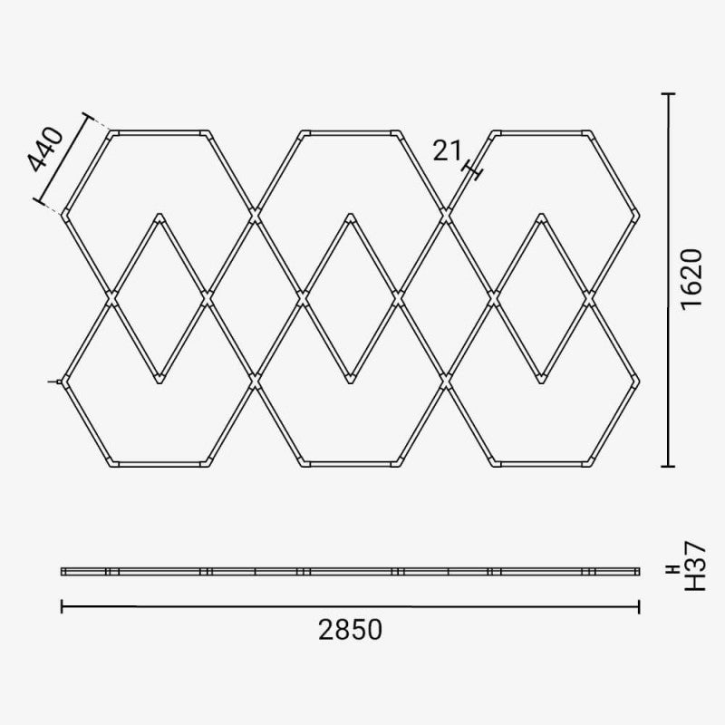 LED Hexagon Lights, 11HEX, 428W, White Light — image 4