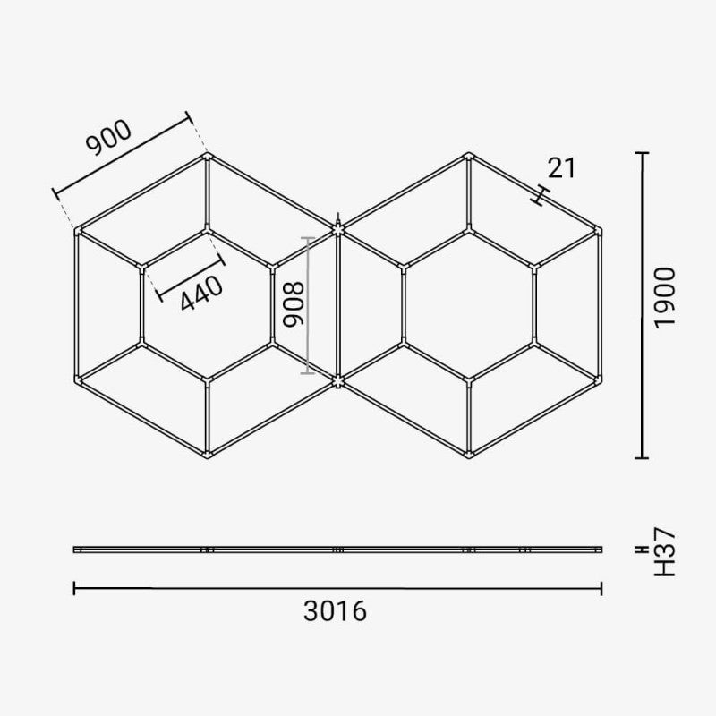 LED Hexagon Lights, 14HEX, 315W, White Light — image 3