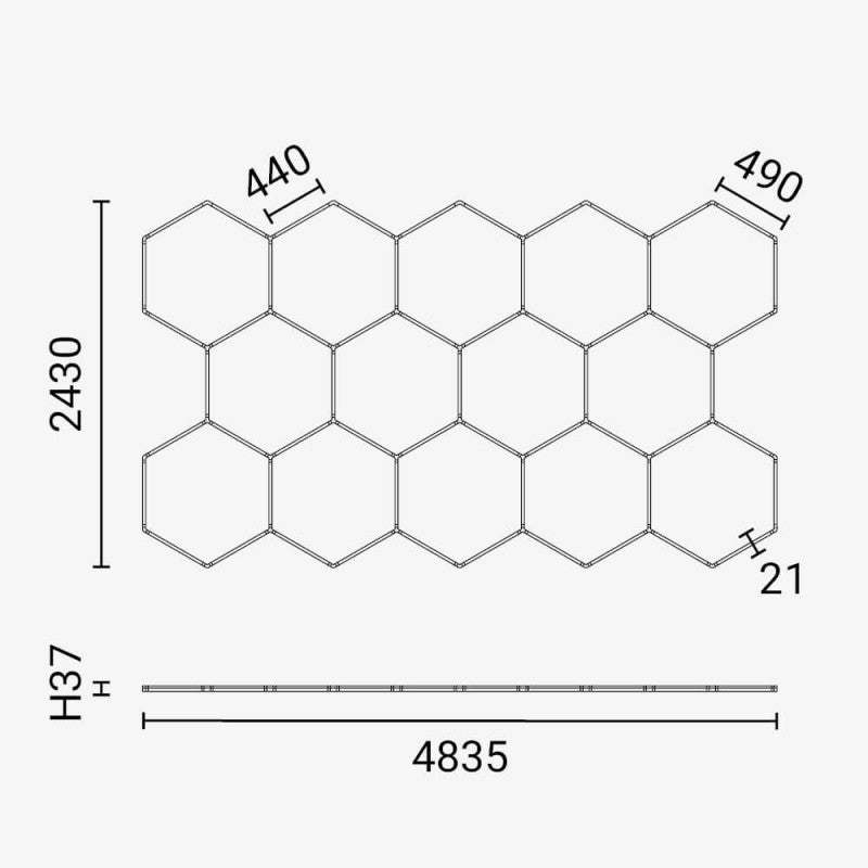 LED Hexagon Lights, 14HEX, 456W, White Light — image 3