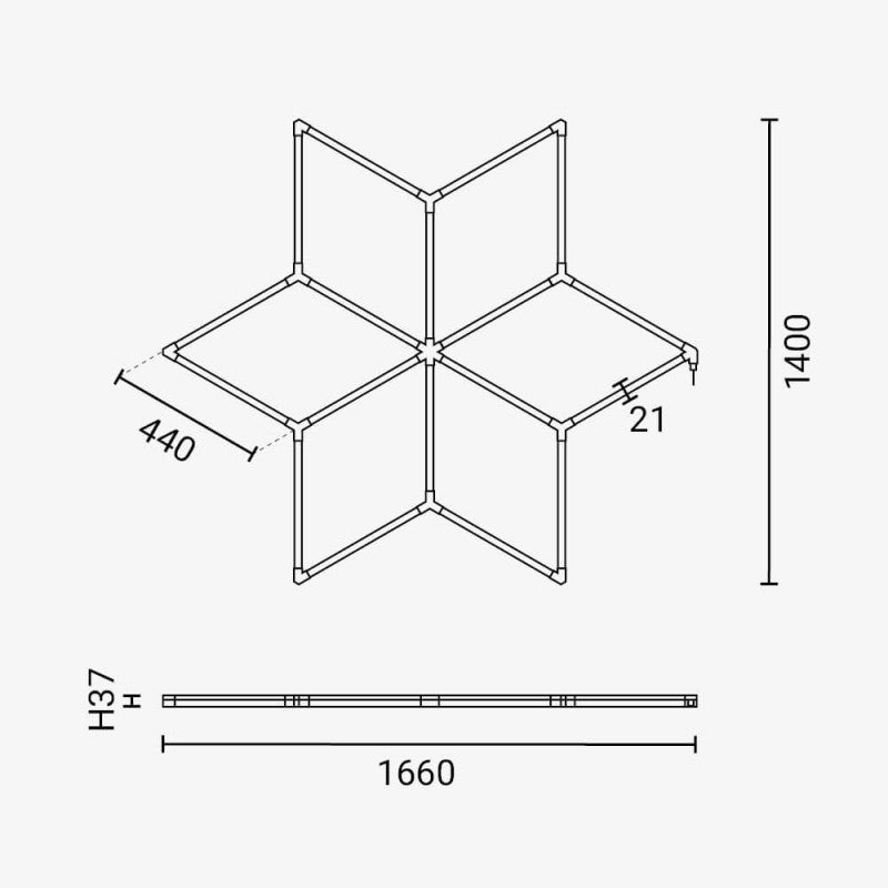 LED Hexagon Lights, 6HEX, 126W, White Light — image 4