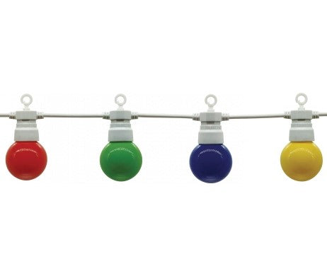 LED Outdoor String Light, White, 8m, 10Pcs., 3W, Colorful — image 1