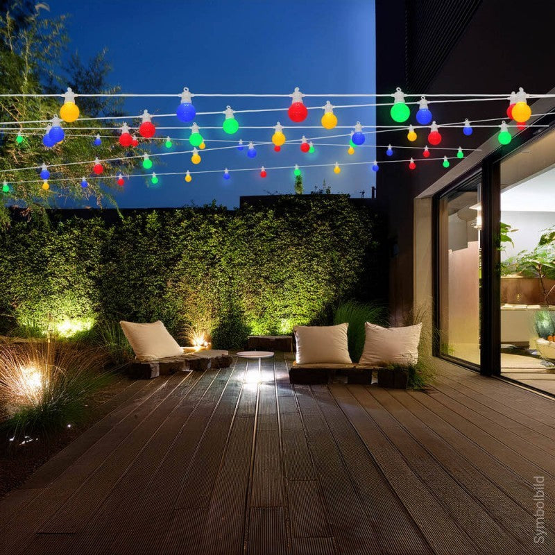 LED Outdoor String Light, White, 8m, 10Pcs., 3W, Colorful — image 3