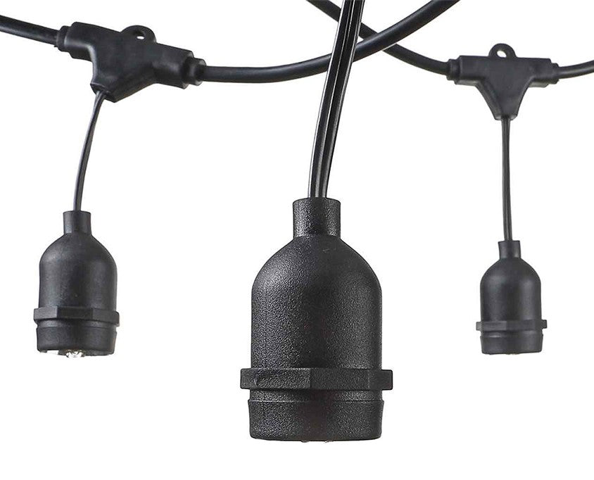 LED Outdoor String Light, Black, 6m, 10Pcs., Suspended Sockets, without Bulbs — image 1