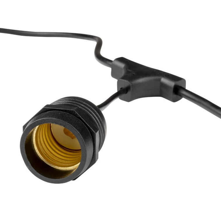 LED Outdoor String Light, Black, 6m, 10Pcs., Suspended Sockets, without Bulbs — image 2