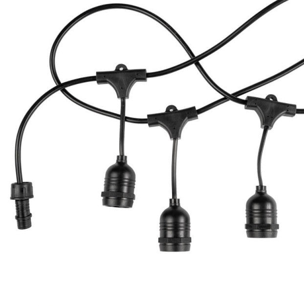 LED Outdoor String Light, Black, 6m, 10Pcs., Suspended Sockets, without Bulbs — image 3