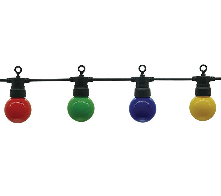 LED Outdoor String Light, Black, 8m, 10Pcs., 3W, Colorful — image 1