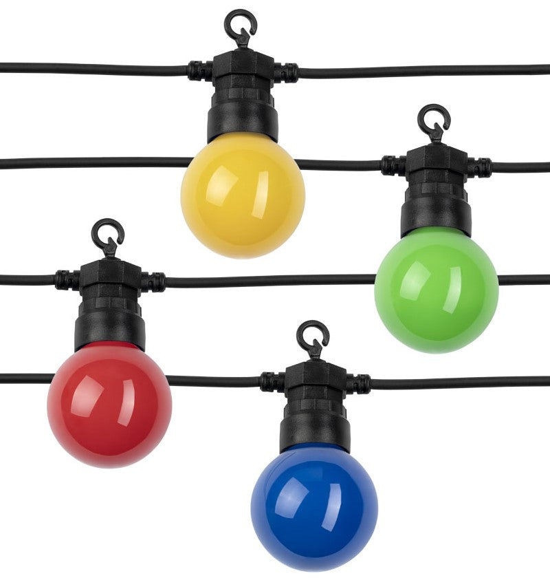 LED Outdoor String Light, Black, 8m, 10Pcs., 3W, Colorful — image 2