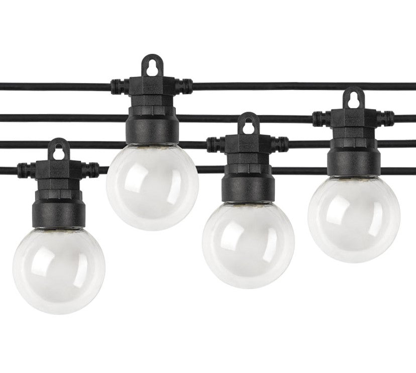 LED Outdoor String Light, Black, 8m, 10Pcs., 3W, Warm Light — image 2