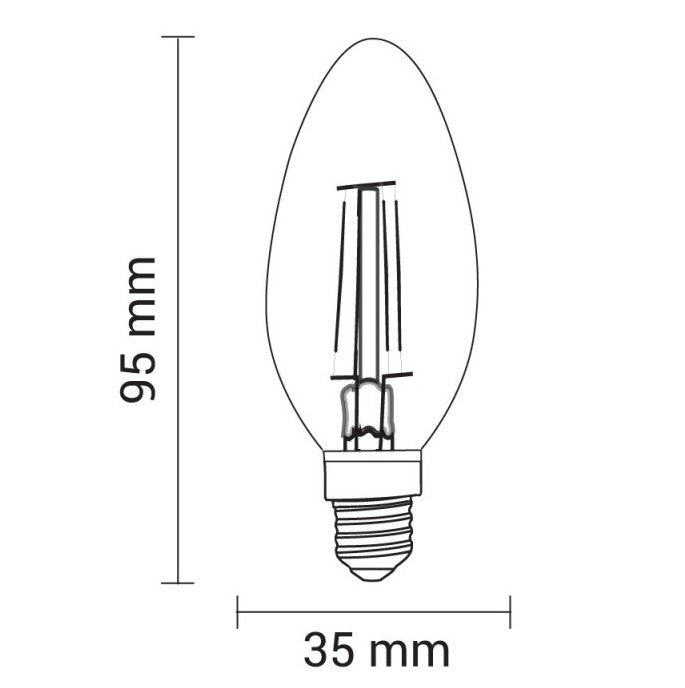 LED Bulb E14 C35 4W, Warm Light — image 2