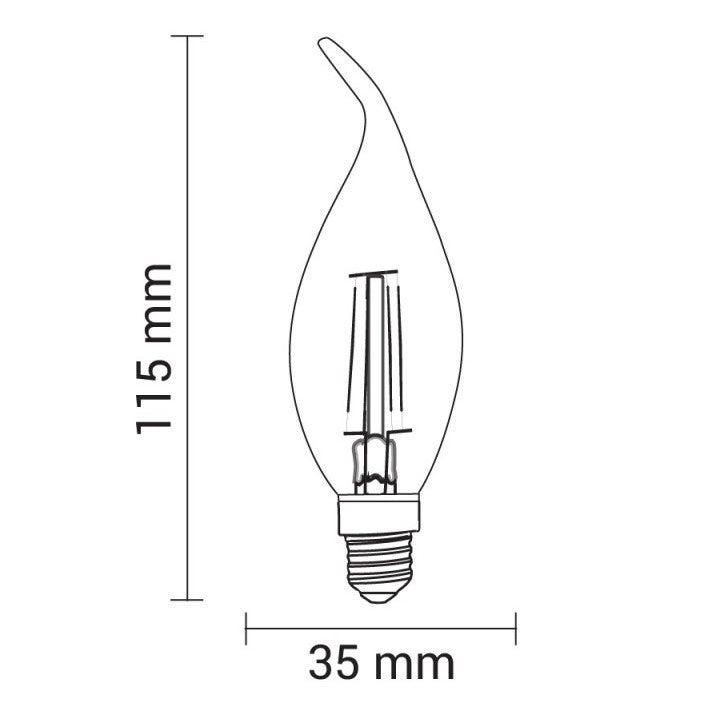 LED Bulb E14 C35 4W, Tip, Warm Light — image 2