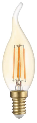 LED Bulb E14 C35 4W, Tip, Dimmable, Golden, Warm Light — image 1