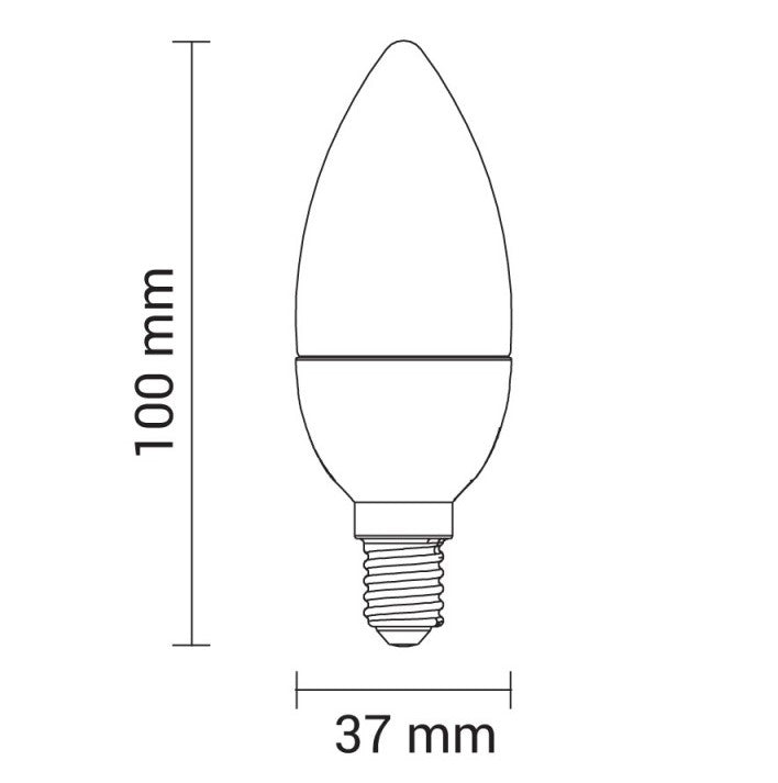 LED Bulb E14 C37 3.7W, White Light — image 2