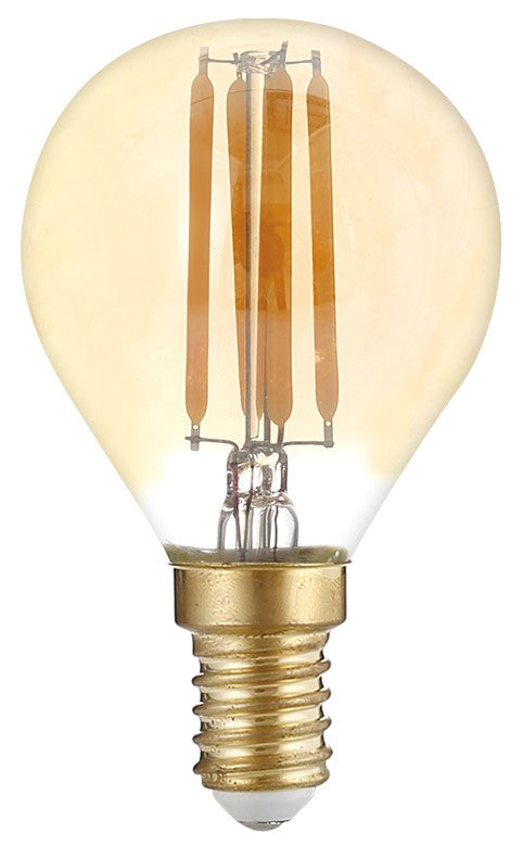 LED Bulb E14 G45 4W, Dimmable, Golden, Warm Light — image 1