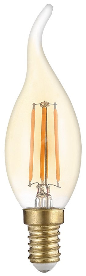 LED Bulb E14 T35 4W, Tip, Golden, Warm Light — image 1