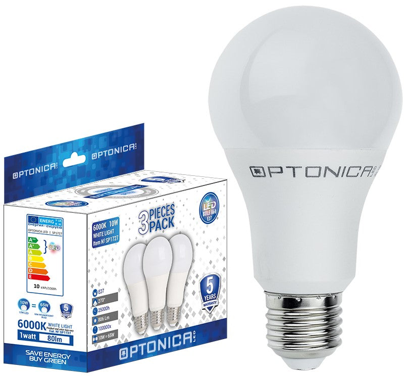 LED Bulb E27 A60 15W, 5 Years Warranty, 3pcs/pack, Warm Light — image 1