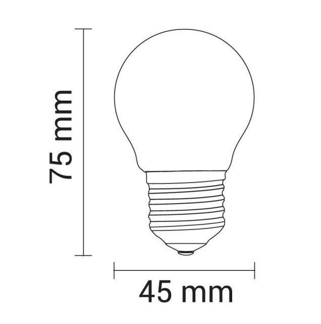 LED Bulb E27 G45 4W, Clear, Warm Light — image 2